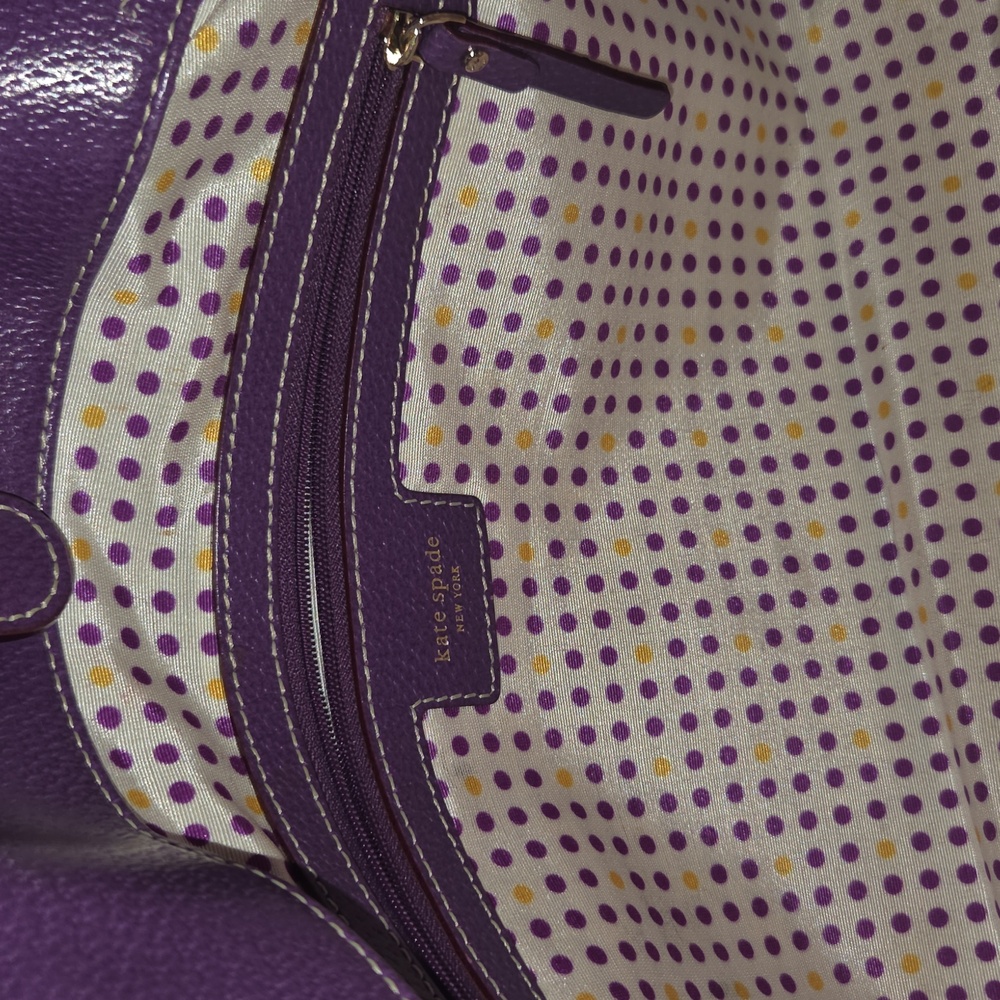 Kate Spade Purple Pebbled Leather Tote - Picture 12 of 12